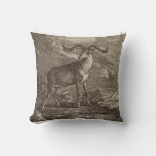 Male and young Red deer Throw Pillow