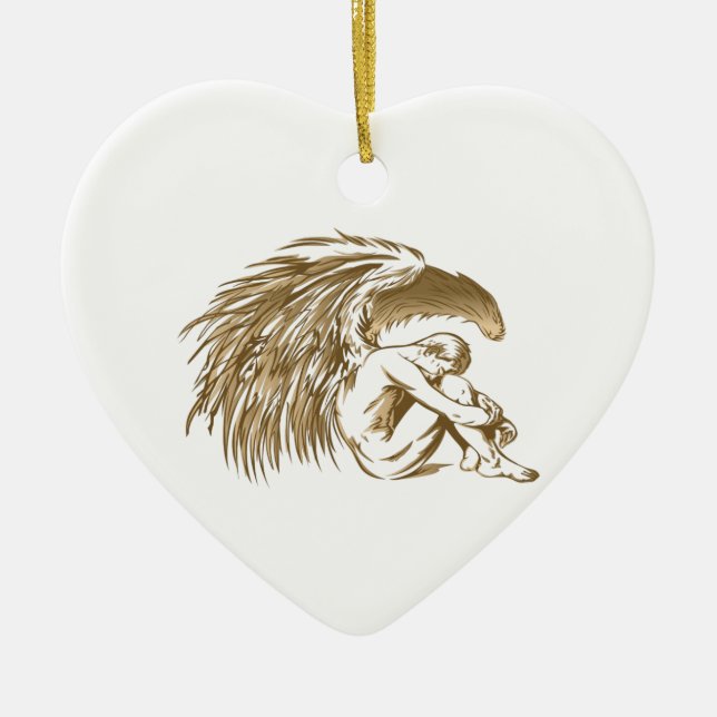MALE ANGEL CERAMIC ORNAMENT (Front)