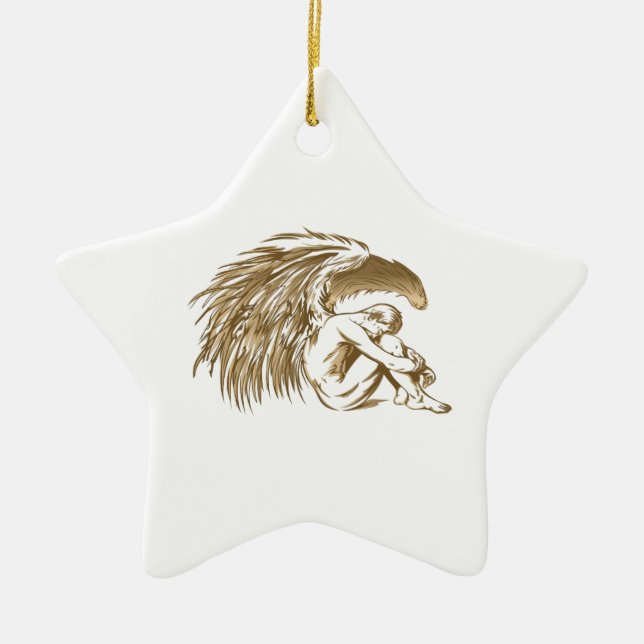 MALE ANGEL CERAMIC ORNAMENT (Front)