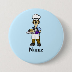 Male Baker Name Button