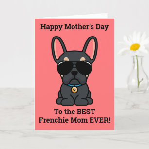 Male Black Tan French Bulldog Mother's Day Card