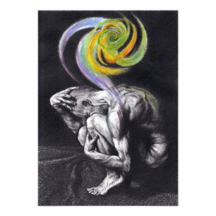 Male body surreal pencil art Photo print