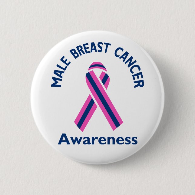 Male Breast Cancer 2 Inch Round Button (Front)