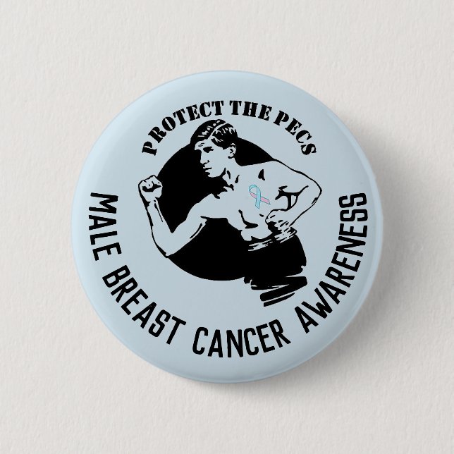 Male Breast Cancer Awareness button (Front)