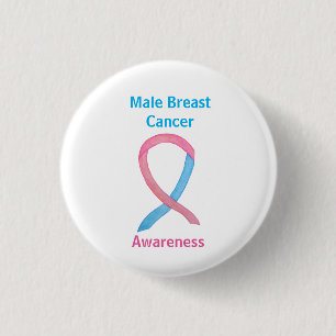 Male Breast Cancer Blue and Pink Custom Pins