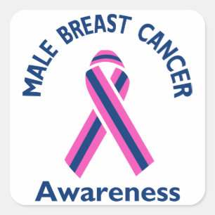 Male Breast Cancer Square Sticker