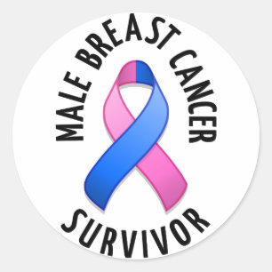 Male Breast Cancer Survivor Round Sticker