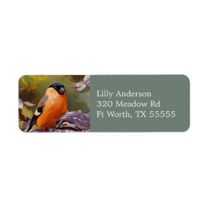 Male Bullfinch Return Address Label