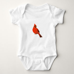 Male Cardinal Bird Baby Bodysuit
