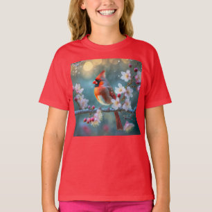 Male Cardinal in the Moonlight Cherry Blossoms T-Shirt