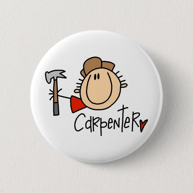 Male Carpenter 2 Inch Round Button (Front)