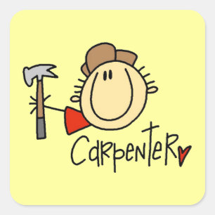 Male Carpenter Square Sticker