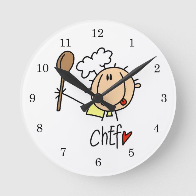 Male Chef Round Clock (Front)
