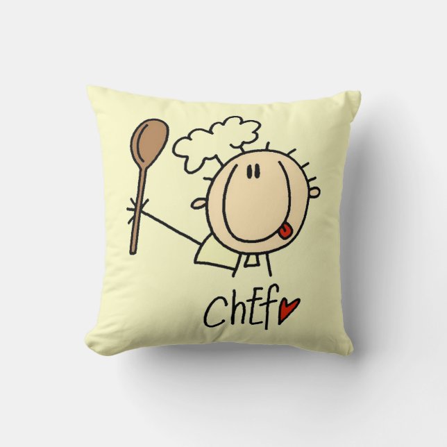 Male Chef Throw Pillow (Front)