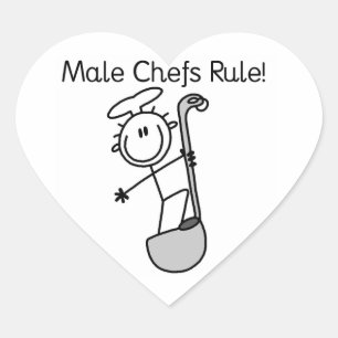 Male Chefs Rule Heart Sticker
