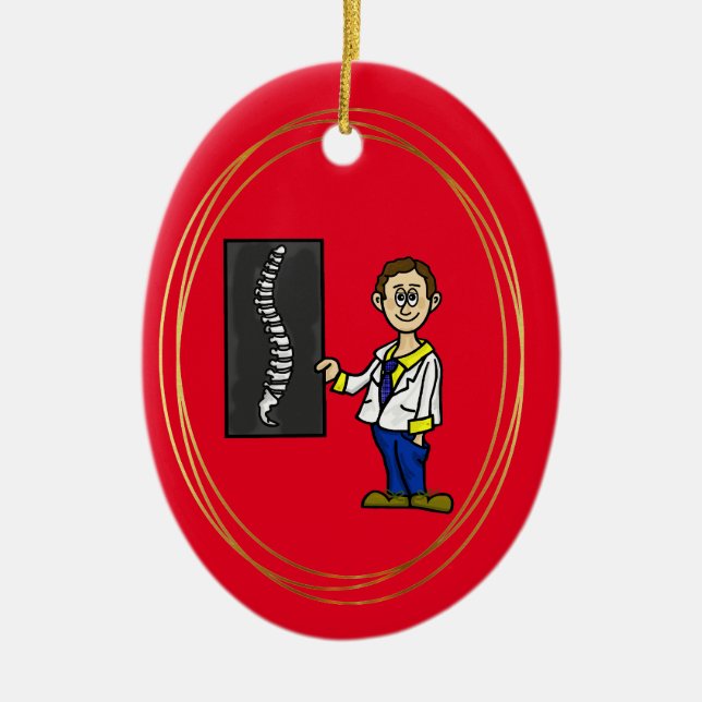 Male Chiropractor Spine Doctor Christmas Ornament (Front)