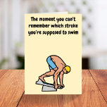 Male competitive swimmer for him funny birthday card<br><div class="desc">👉 Put a smile on a face with this funny swimming birthday card for him! When you’re up on the blocks, its so easy to forget which stroke you’re supposed to be swimming! - Simply click to personalize this design 🔥 My promises - This design has unique hand drawn elements...</div>