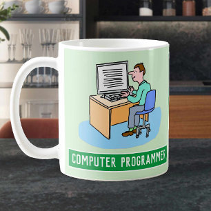 Male Computer Programmer With Name. Funny Coffee Mug
