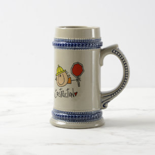 Male Construction Worker Beer Stein