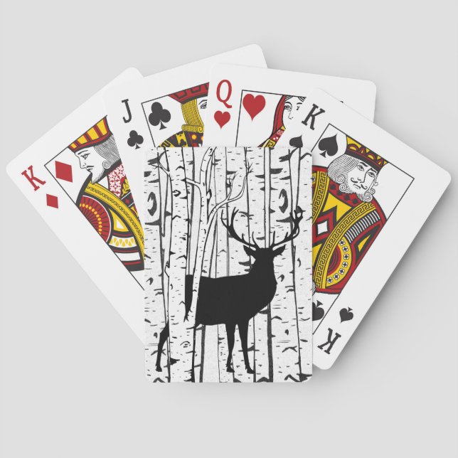 Mâle de cerfs communs dans des cartes de jeu (dos)