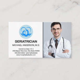 Male Doctor in Lab Coat   Geriatrician Business Card