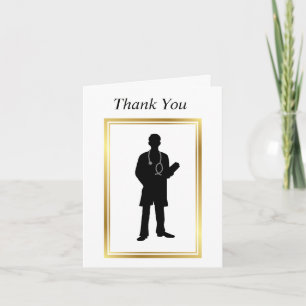 Male Doctor Silhouette Blank Card