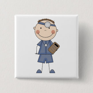 Male Doctor T-shirts and Gifts 2 Inch Square Button