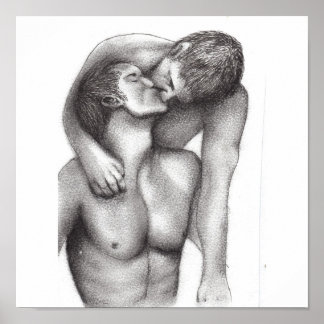 Male embrace canvas print