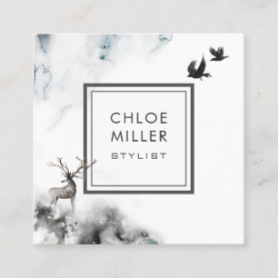 Mâle enchanté de carte de visite de carré de fo