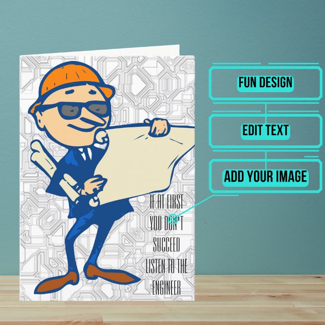 Male Engineer Birthday Card (This lovely card is specifically for the engineer friend or family member in your life. )