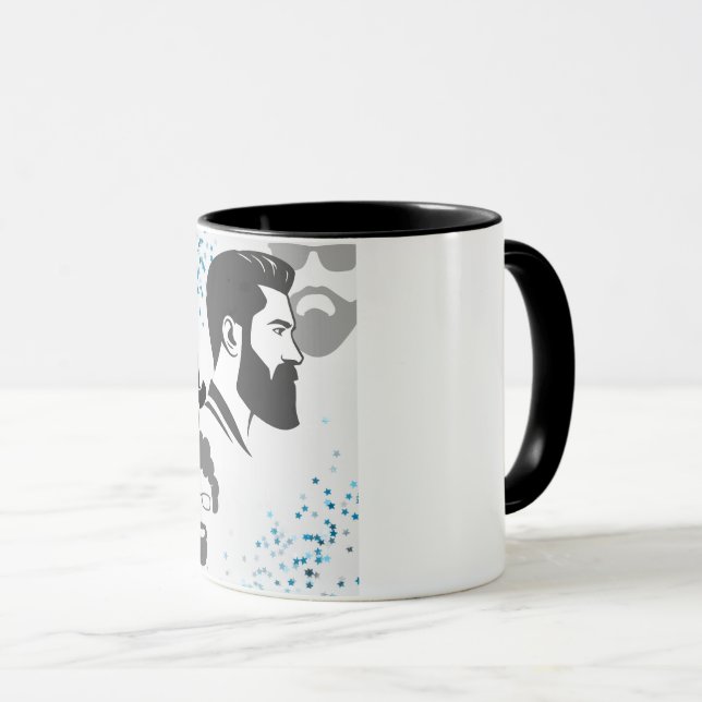 Male faces mug (Front Right)