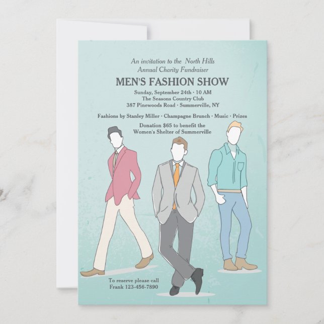Male Fashion Models Invitation (Front)