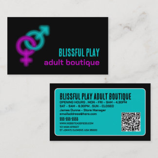 Male & Female Symbols - Adult Boutique - Sex Store Business Card