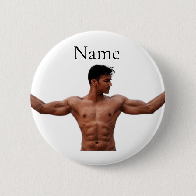 Male Fitness Model Thunder_Cove 2 Inch Round Button (Front)