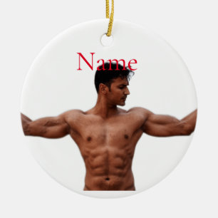 Male Fitness Model Thunder_Cove Ceramic Ornament