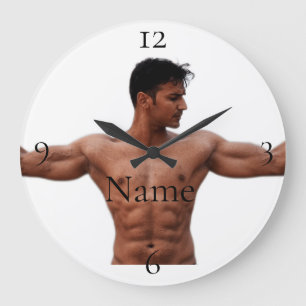 Male Fitness Model Thunder_Cove  Large Clock