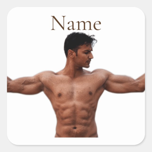 Male Fitness Model Thunder_Cove  Square Sticker (Front)