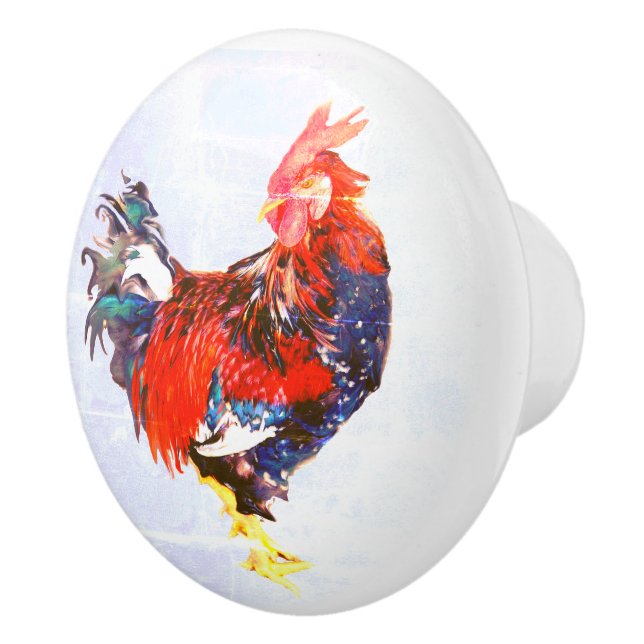 male gallinaceous ,rooster ceramic knob (Right)