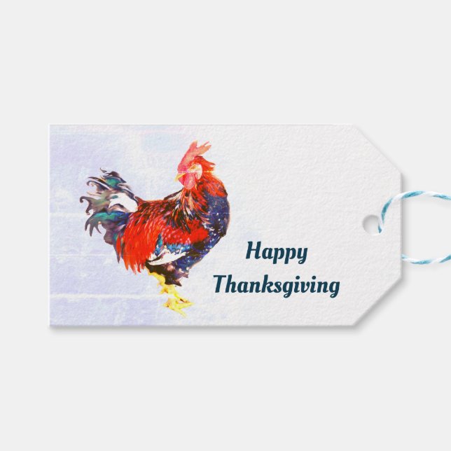 male gallinaceous ,rooster Personalized Gift Tags (Front (Horizontal))