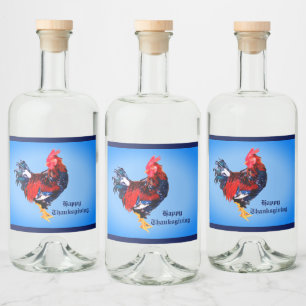 male gallinaceous ,rooster Personalized Liquor Bottle Label