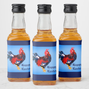 male gallinaceous ,rooster Personalized Liquor Bottle Label