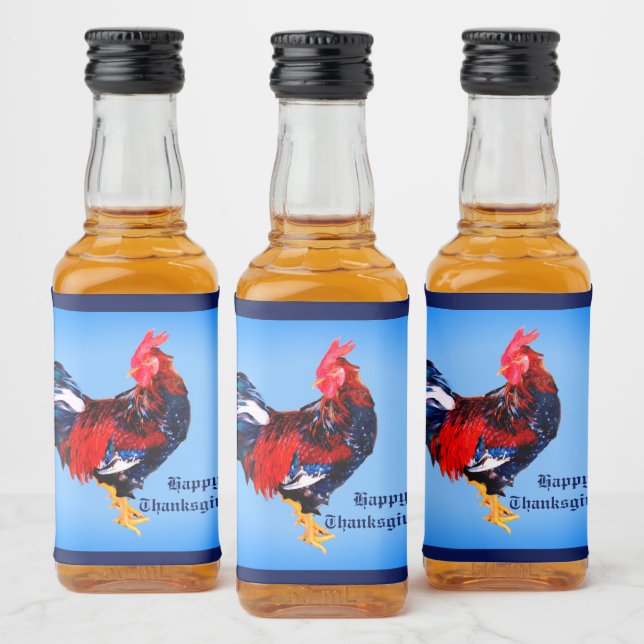 male gallinaceous ,rooster Personalized Liquor Bottle Label (Bottles)