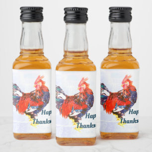 male gallinaceous ,rooster Personalized Liquor Bottle Label
