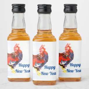 male gallinaceous ,rooster Personalized Liquor Bottle Label