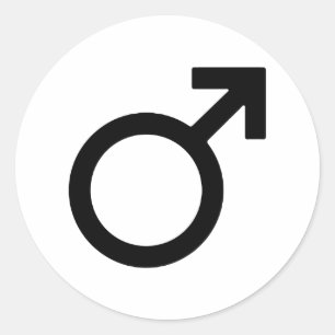Male Gender Symbol Classic Round Sticker