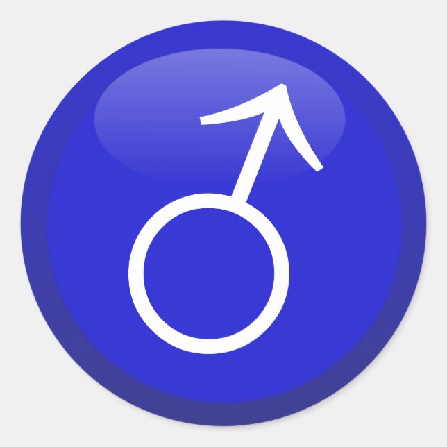 Male Gender Symbol Classic Round Sticker (Front)