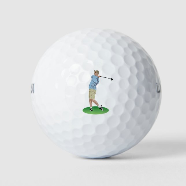 Male Golf Player Golf Balls (Front)