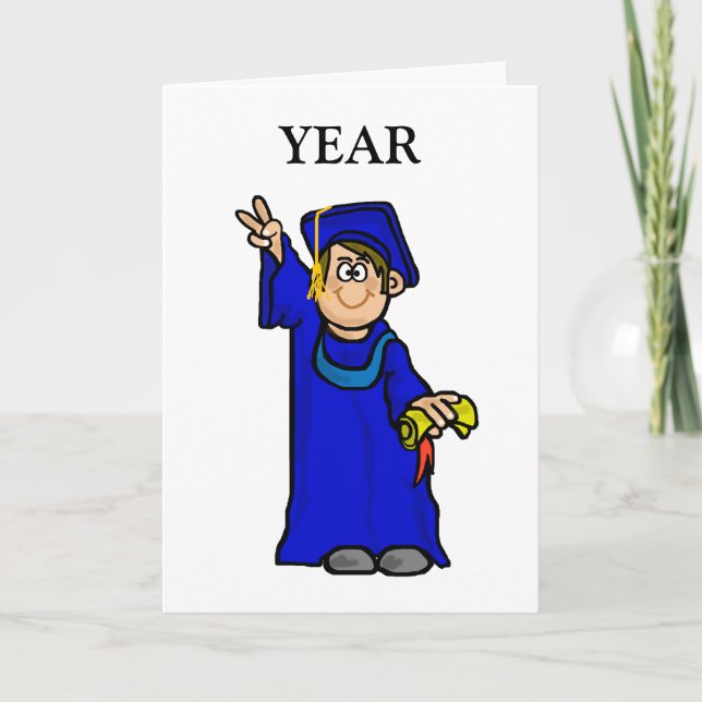 Male Graduate - Customize Year  Greeting Card V (Front)
