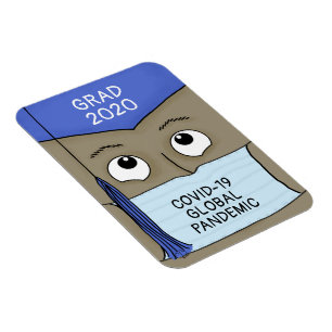 Male Graduate Dark Skin COVID-19 Magnet