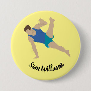 Male Gymnast 3 Inch Round Button